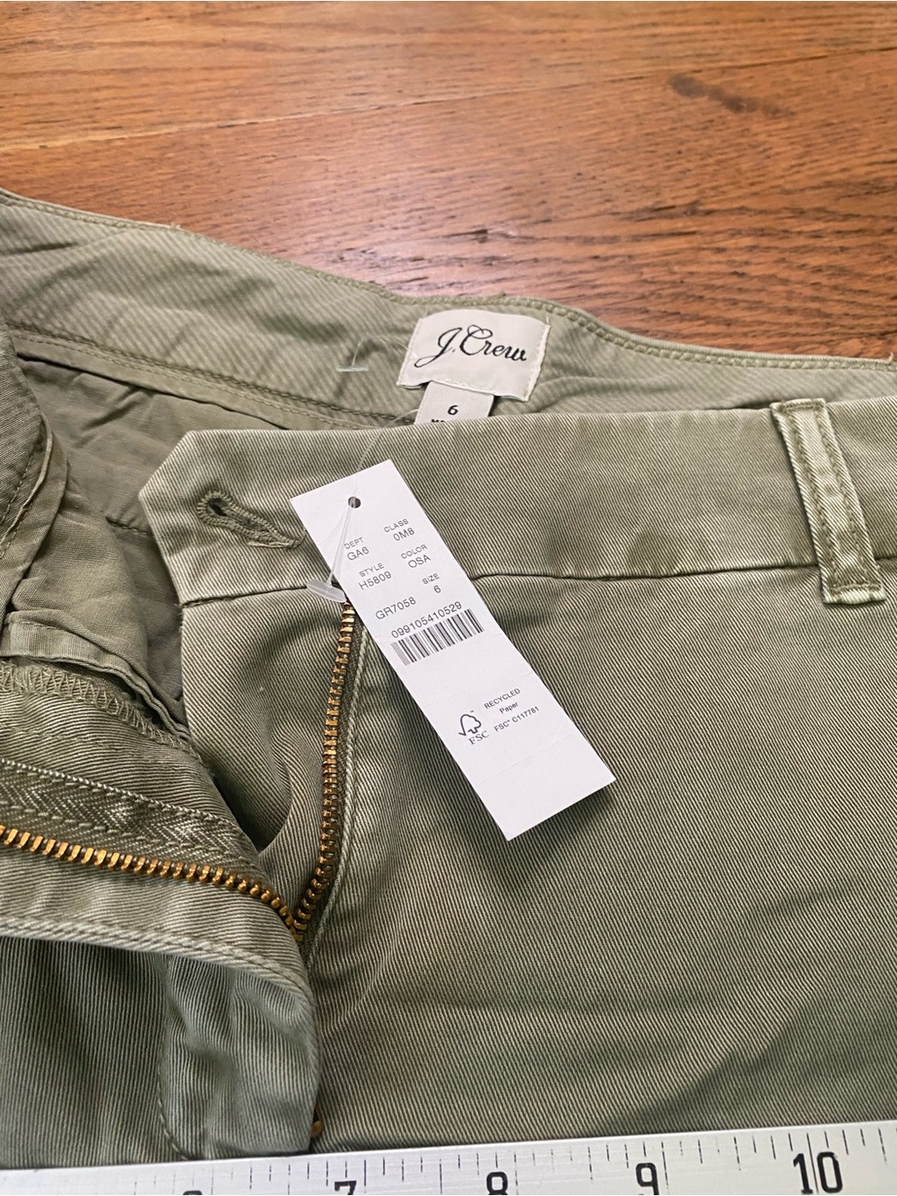 J. Crew Olive Green Cotton Shorts - Picture 4 of 8